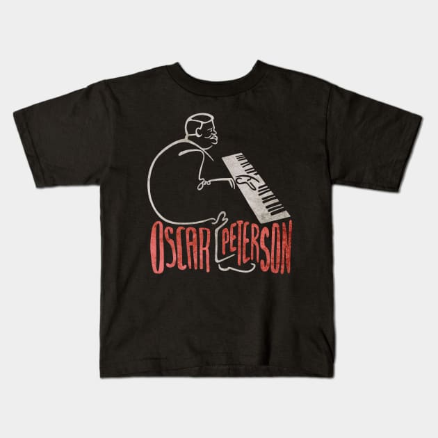 Oscar Peterson Jazz Piano Icon Kids T-Shirt by Lix